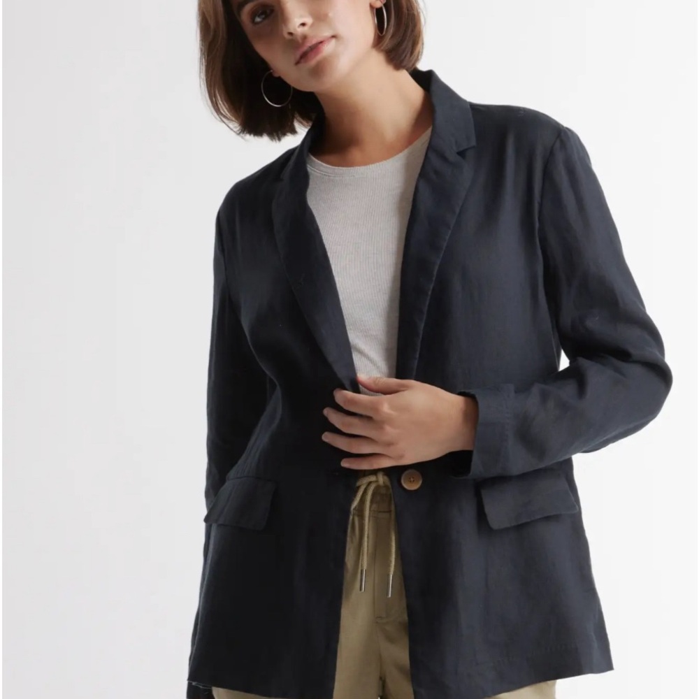 Quince European blazer.  Linen. Size L